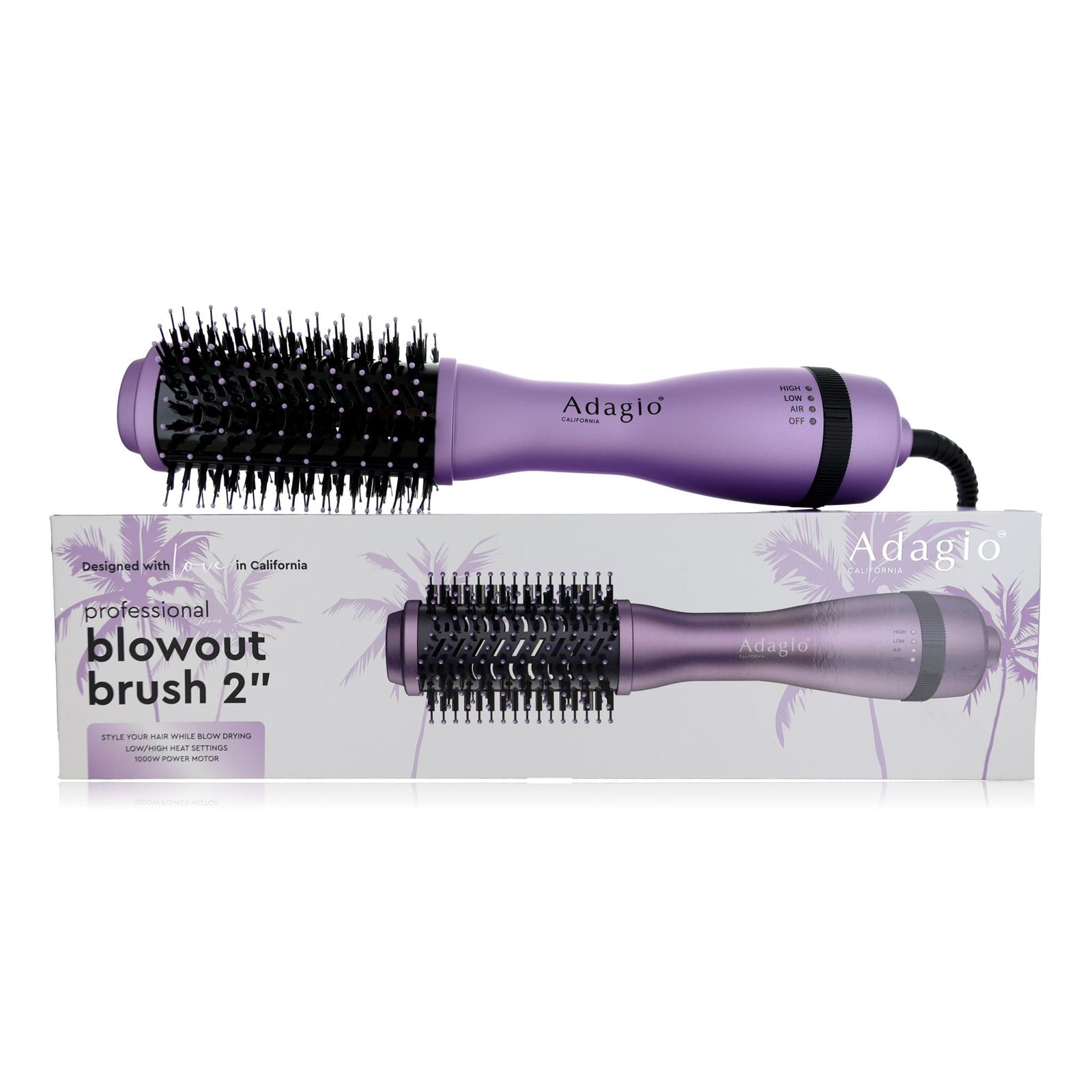 Adagio 2" Professional Blowout Brush By Adagio Lavender - Rochan Shop
