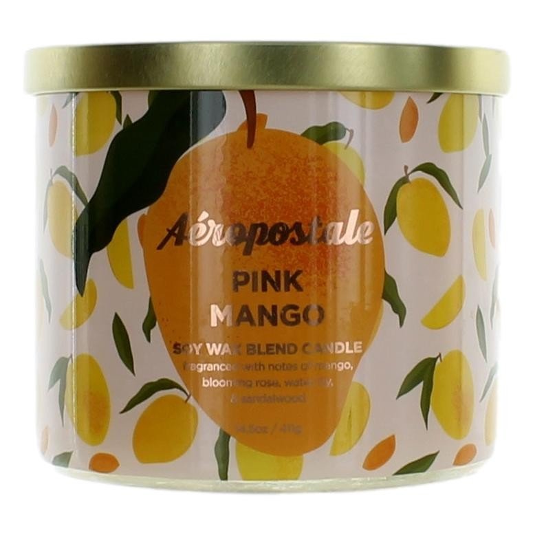 Aeropostale 14.5 Oz Soy Wax Blend 3 Wick Candle Pink Mango - Rochan Shop