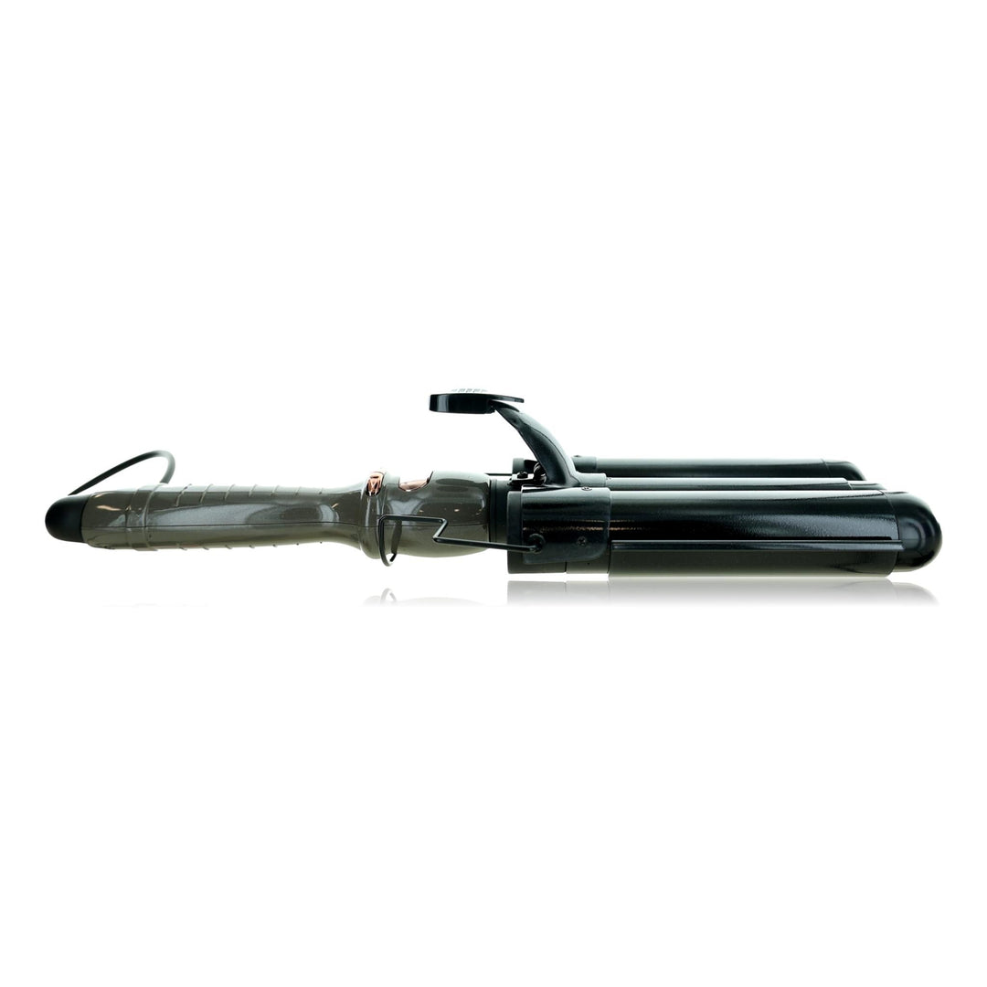Almost Famous Triple Barrel Clip Curling System By Almost Famous, Charcoal Gray - Rochan Shop