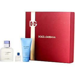 D & G Light Blue By Dolce & Gabbana Edt Spray 2.5 Oz & Shower Gel 1.6 Oz & Mini (Men) - Rochan Shop