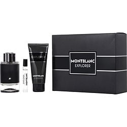 Mont Blanc Explorer By Mont Blanc Eau De Parfum Spray 3.3 Oz & Shower Gel 3.3 Oz & Eau De Parfum Spray 0.25 Oz Mini (Men) - Rochan Shop