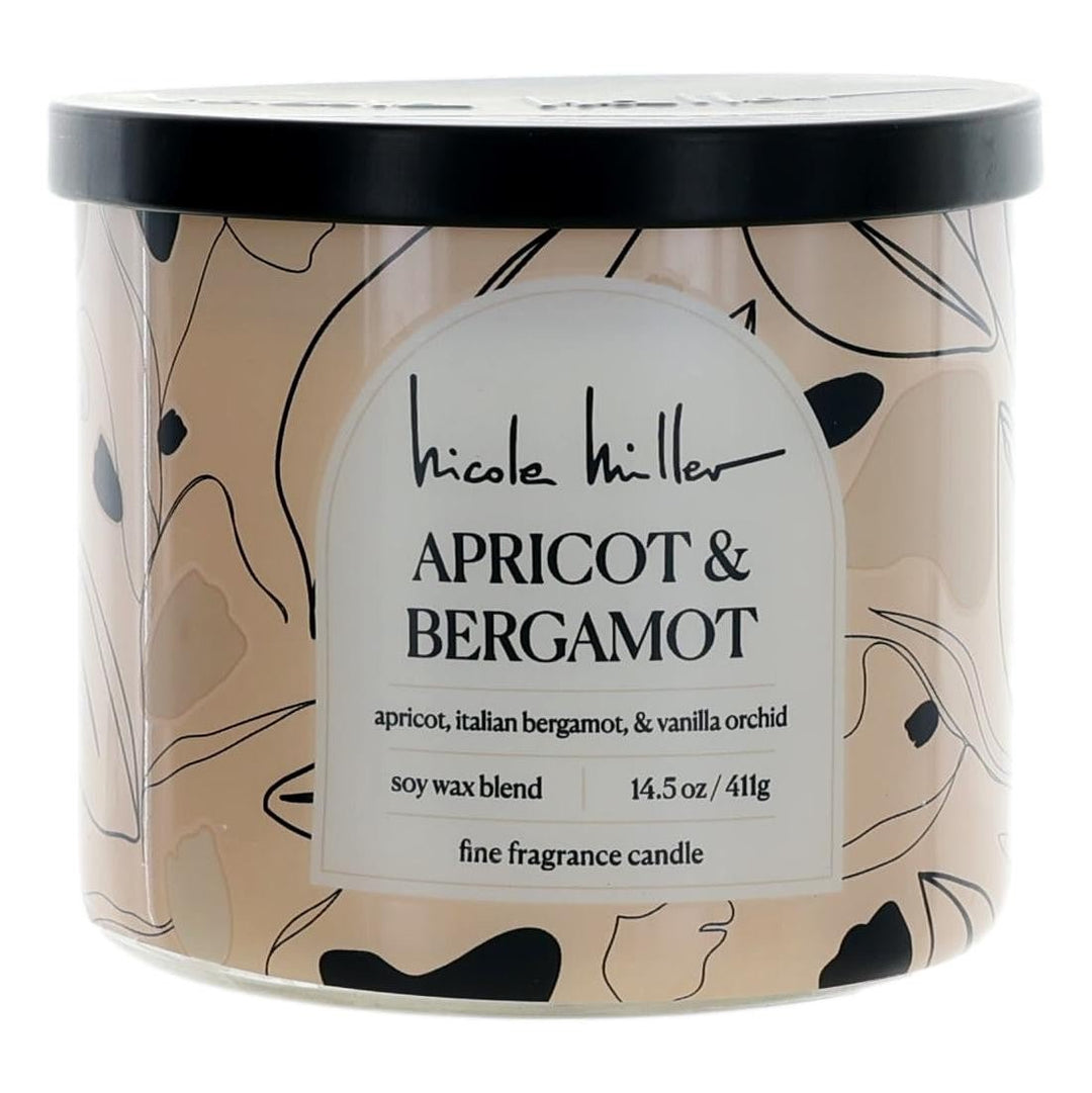 Nicole Miller 14.5 Oz Soy Wax Blend 3 Wick Candle Apricot & Bergamot - Rochan Shop