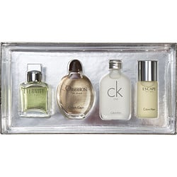 Calvin Klein Variety By Calvin Klein 4 Piece Mens Mini Variety With Eternity & Obsession & Ck One & Escape And All Are Edt 0.5 Oz Minis (Men)