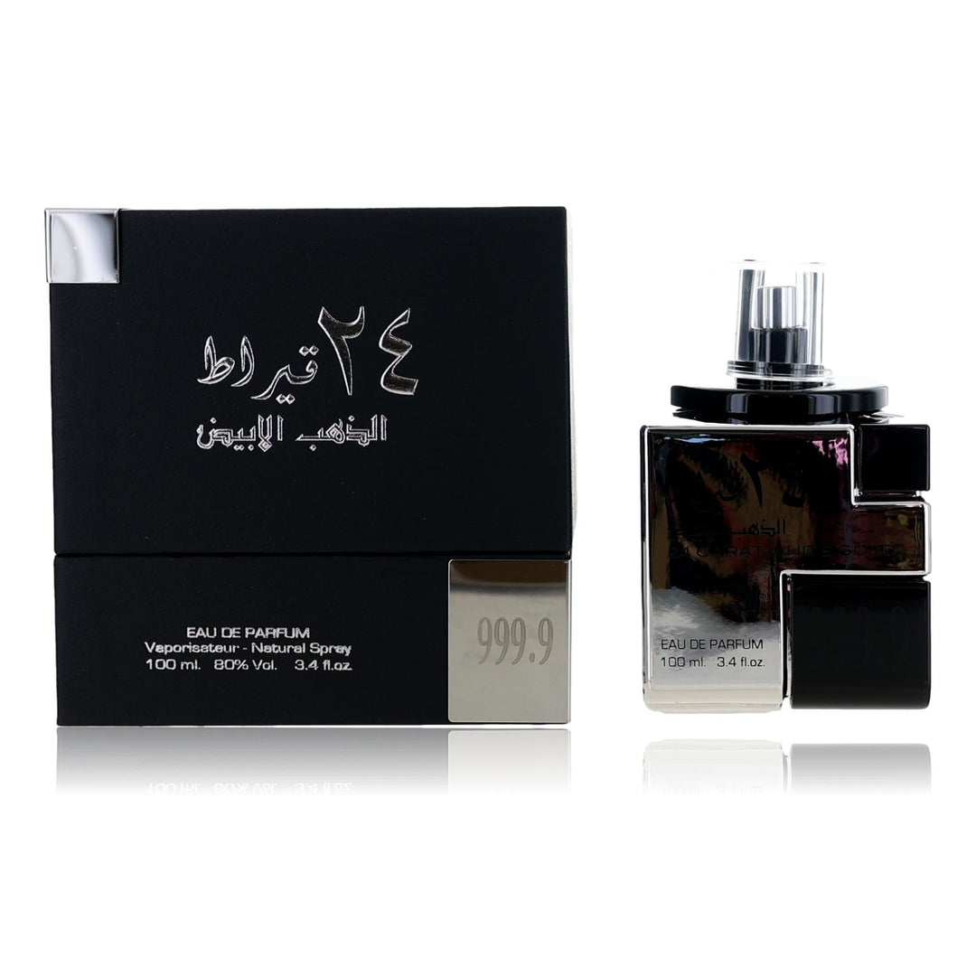 24 Carat White Gold By Lattafa, 3.4 Oz Edp Spray For Unisex - Rochan Shop