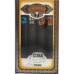 Cuba Latino Variety By Cuba 4 Piece Mini Variety With Cuba Copacabana & Carnaval & Cactus & Maya & All Are Edt Spray 1.17 Oz (Men) - Rochan Shop