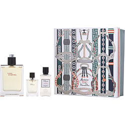 Terre D'hermes By Hermes Edt Spray 3.3 Oz & Aftershave Balm 1.35 Oz & Edt Spray 0.42 Oz Mini (Men) - Rochan Shop