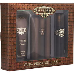 Cuba Prestige Gold By Cuba Edt Spray 3 Oz & Aftershave Spray 3.3 Oz & Shower Gel 6.6 Oz (Men) - Rochan Shop