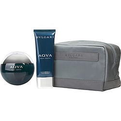 Bvlgari Aqua By Bvlgari Edt Spray 3.4 Oz & Aftershave Balm 3.4 Oz & Pouch (Men)