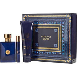 Versace Dylan Blue By Gianni Versace Edt Spray 3.4 Oz & Shower Gel 5 Oz & Edt Spray 0.33 Oz Mini (Men) - Rochan Shop