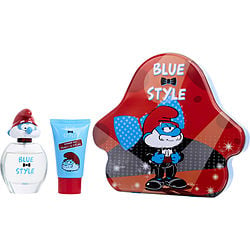 Smurfs 3 D By First American Brands Papa Smurf Edt Spray 1.7 Oz & Shower Gel 2.5 Oz & Metal Lunch Box (Blue & Style) (Unisex) - Rochan Shop