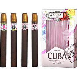 Cuba Variety By Cuba 4 Piece Quad Lady With Cuba Heartbreaker & La Vida & Victory & Vip And All Are Edp Spray 1.17 Oz (Women) - Rochan Shop