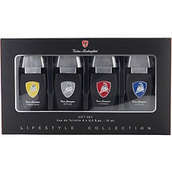 Lamborghini Variety By Tonino Lamborghini 4 Piece Variety With Prestigio & Mitico & Intenso & Acqua And All Are Edt 0.5 Oz (Men)