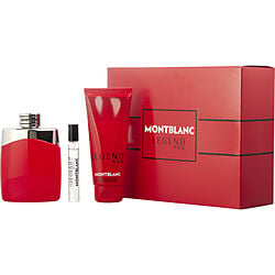 Mont Blanc Legend Red By Mont Blanc Eau De Parfum Spray 3.3 Oz & Shower Gel 3.3 Oz & Eau De Parfum Spray 0.25 Oz (Men) - Rochan Shop