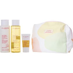 Clarins By Clarins Cleansing Milk 200ml + Toning Lotion 200ml + Comfort Scrub 15ml (Women) - Rochan Shop