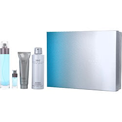 Perry Ellis 360 By Perry Ellis Edt Spray 3.4 Oz & Shower Gel 3 Oz & Deodorant Body Spray 6 Oz & Edt Spray 0.25 Oz Mini (Men) - Rochan Shop