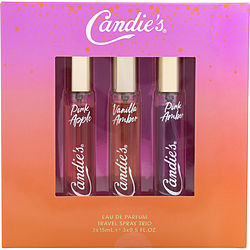 Candies Variety By Candies Travel Spray Trio With Pink Amber & Pink Apple & Vanilla Amber And All Are Eau De Parfum Spray 0.5 Oz (Women) - Rochan Shop