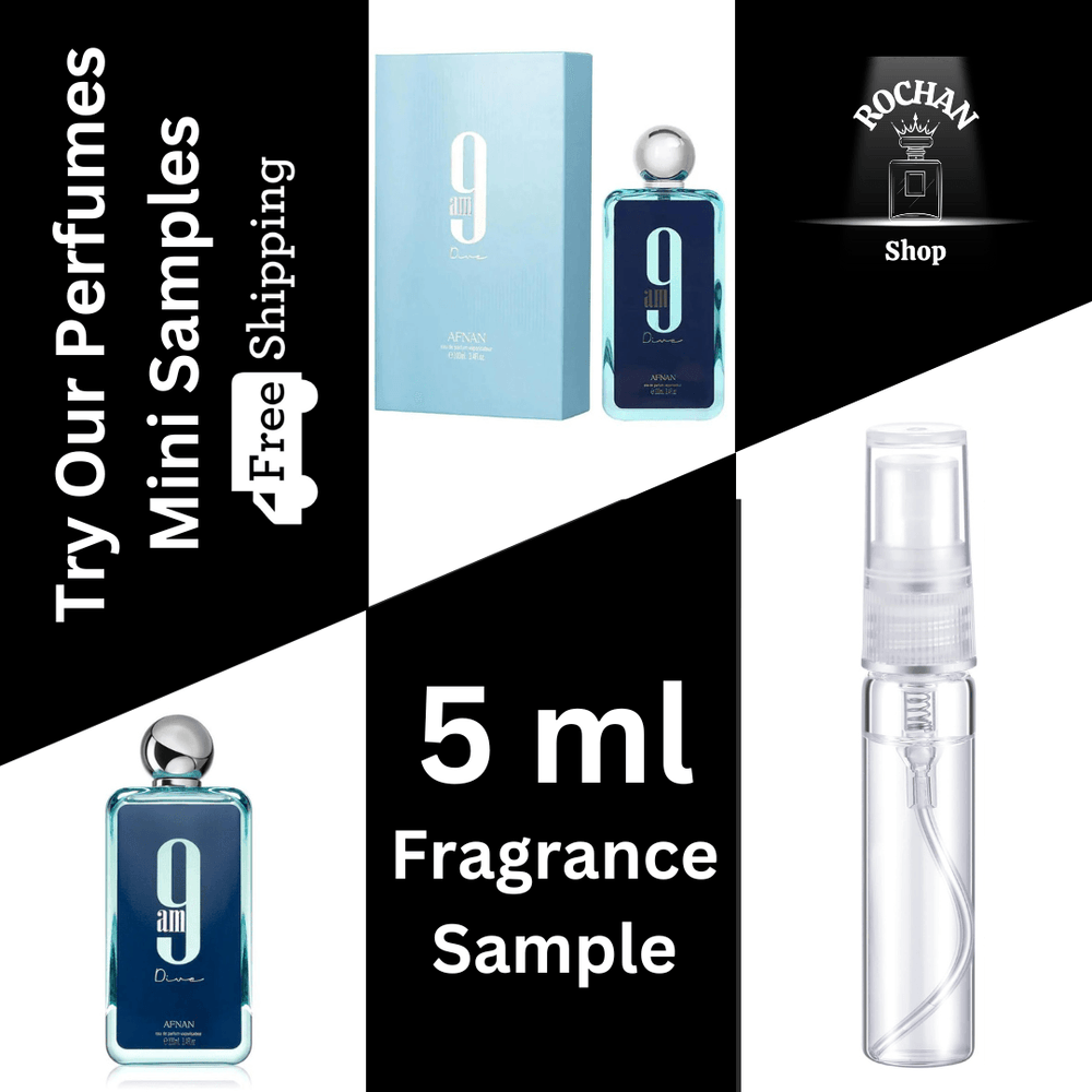 9 Am Dive by Afnan Eau De Parfum Spray 5 ml Sample (Unisex) - Rochan Shop