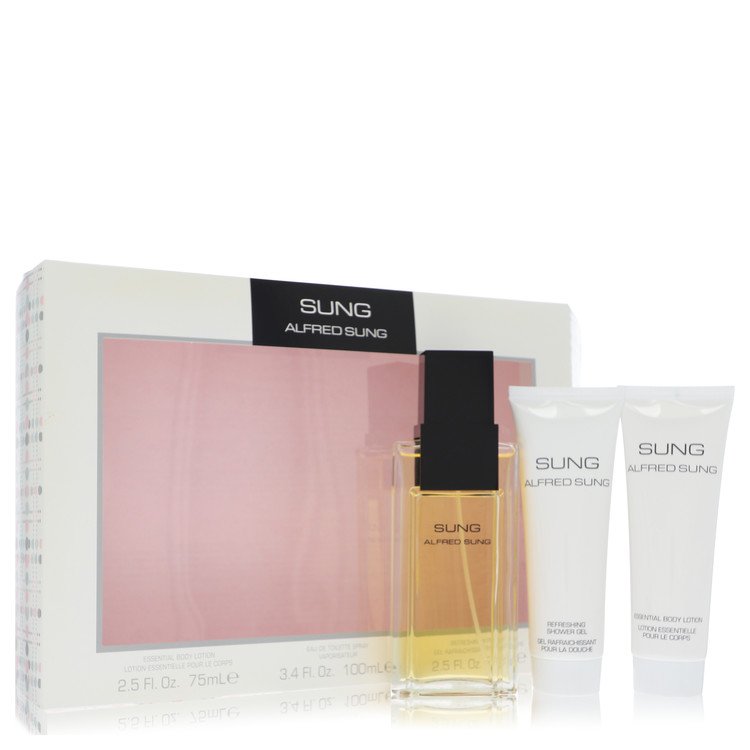 Alfred Sung By Alfred Sung Gift Set 3.4 Oz Eau De Toilette Spray + 2.5 Oz Body Lotion + 2.5 Oz Shower Gel (Women)