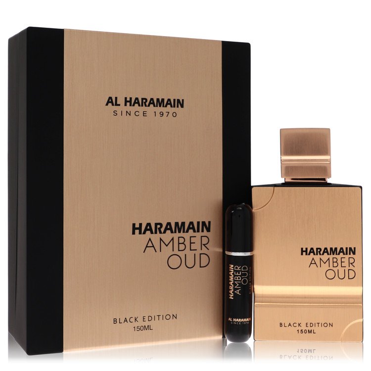 Al Haramain Amber Oud Black Edition By Al Haramain Gift Set 5 Oz 5 Oz Eau De Parfum Spray + 0.34 Oz Refillable Spray (Men) - Rochan Shop