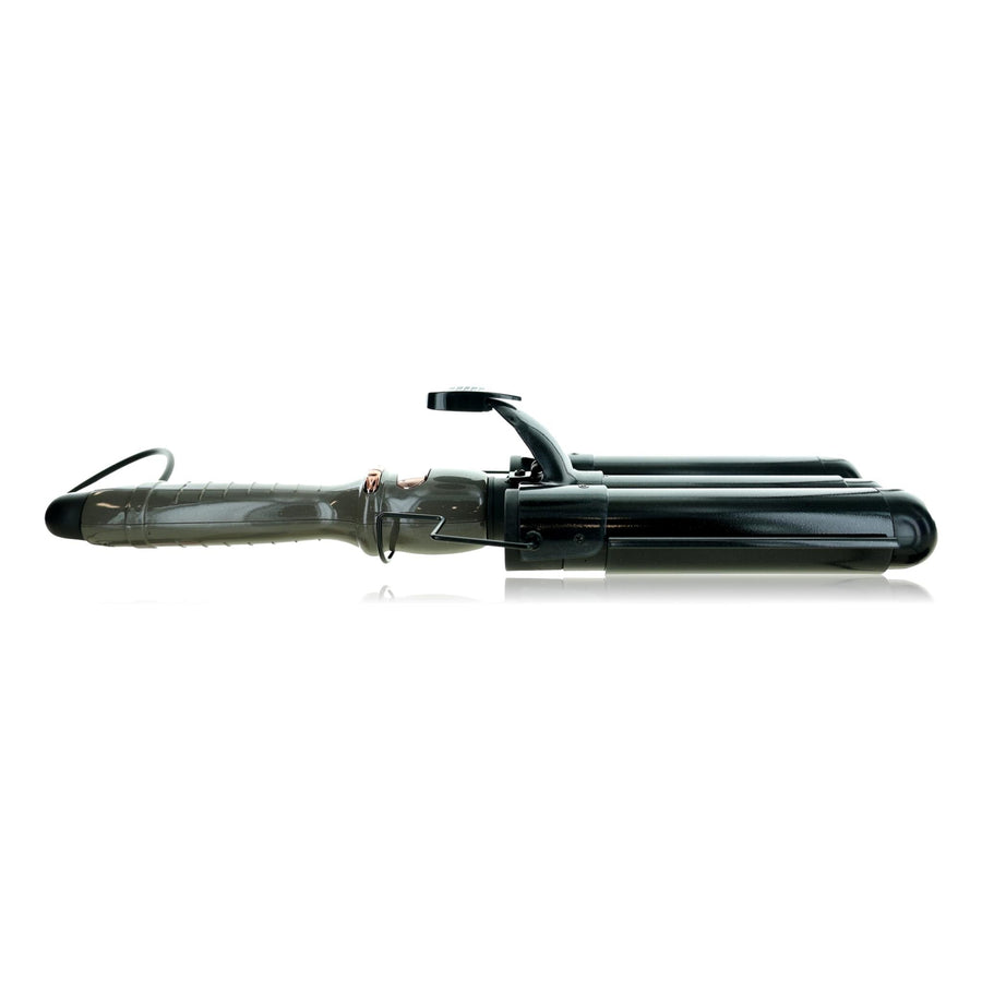 Almost Famous Triple Barrel Clip Curling System By Almost Famous, Charcoal Gray - Rochan Shop