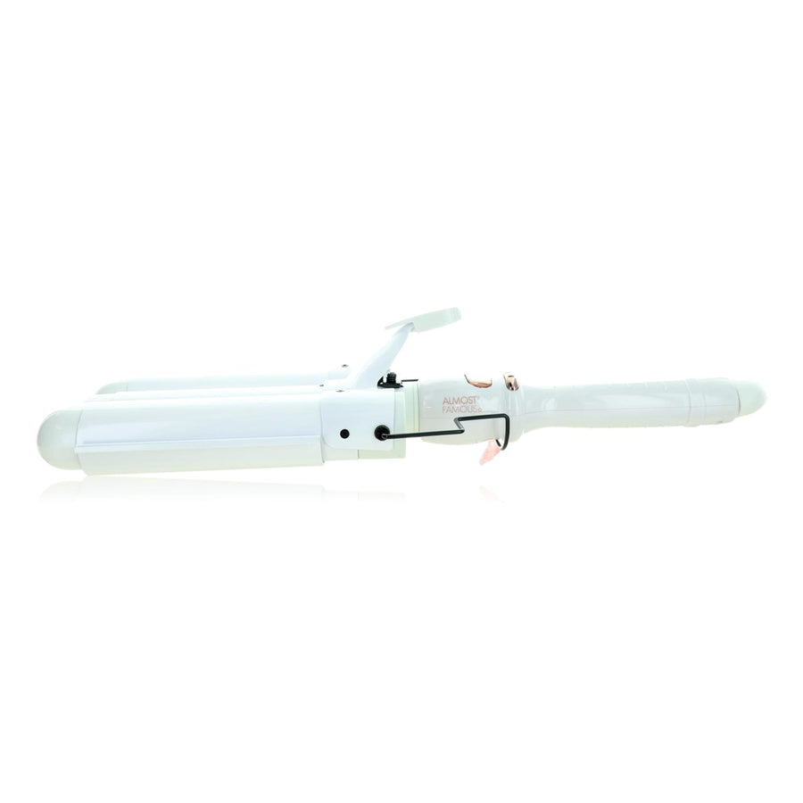 Almost Famous Triple Barrel Clip Curling System, Pearlescent White - Rochan Shop