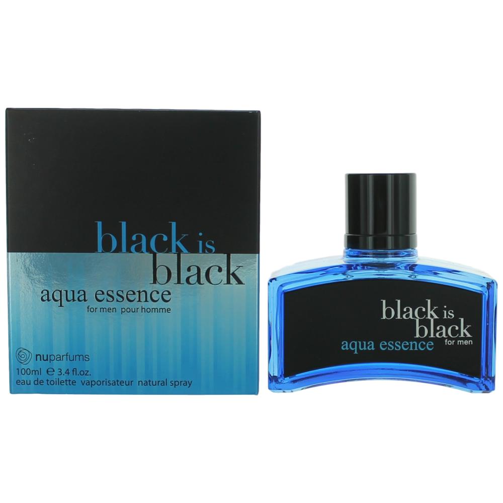 Black Is Black Aqua Essence By Nu Parfums, 3.4 Oz Edt Spray For Men