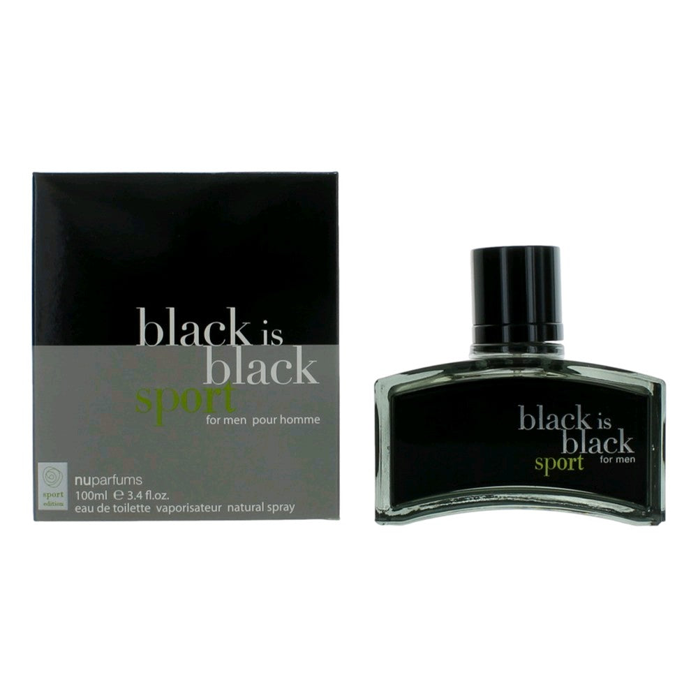 Black Is Black Sport By Nu Parfums, 3.4 Oz Edt Spray For Men