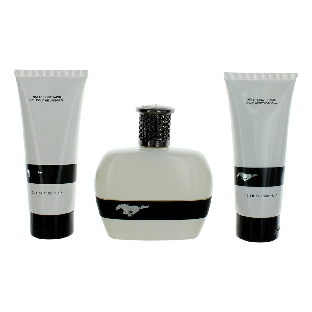 Mustang White By Mustang, 3 Piece Gift Set For Men