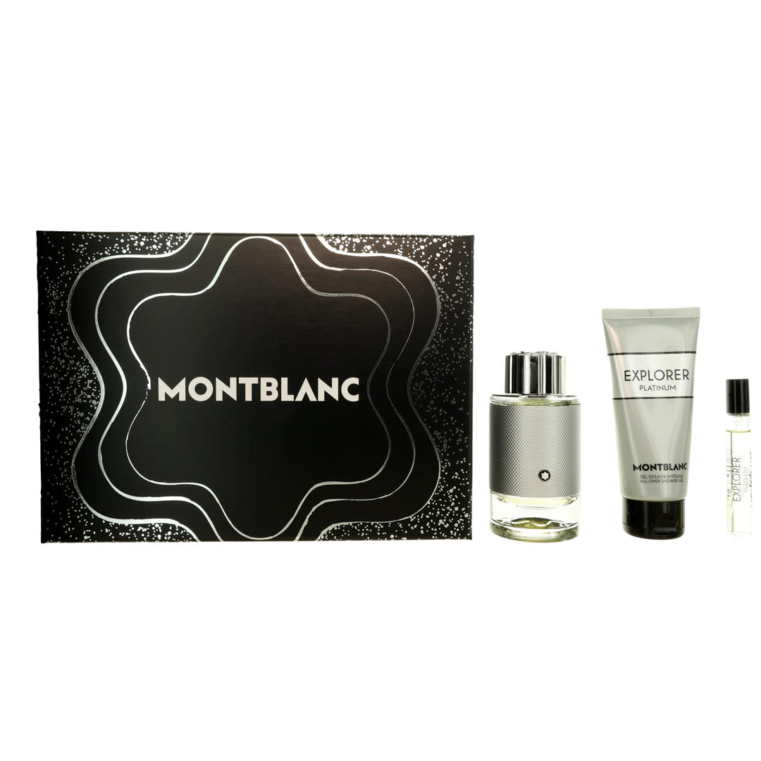 Explorer Platinum By Mont Blanc, 3 Piece Set For Men - Rochan Shop