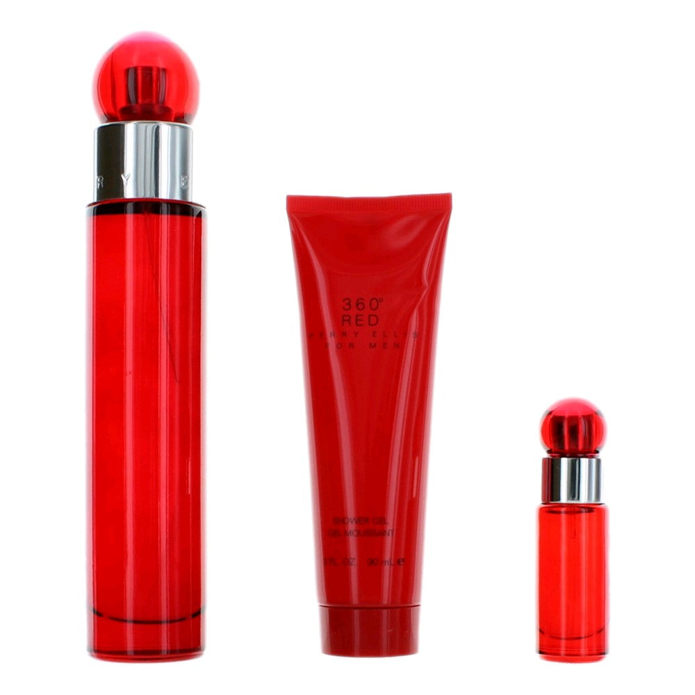 Perry Ellis 360 Red By Perry Ellis, 3 Piece Gift Set For Men