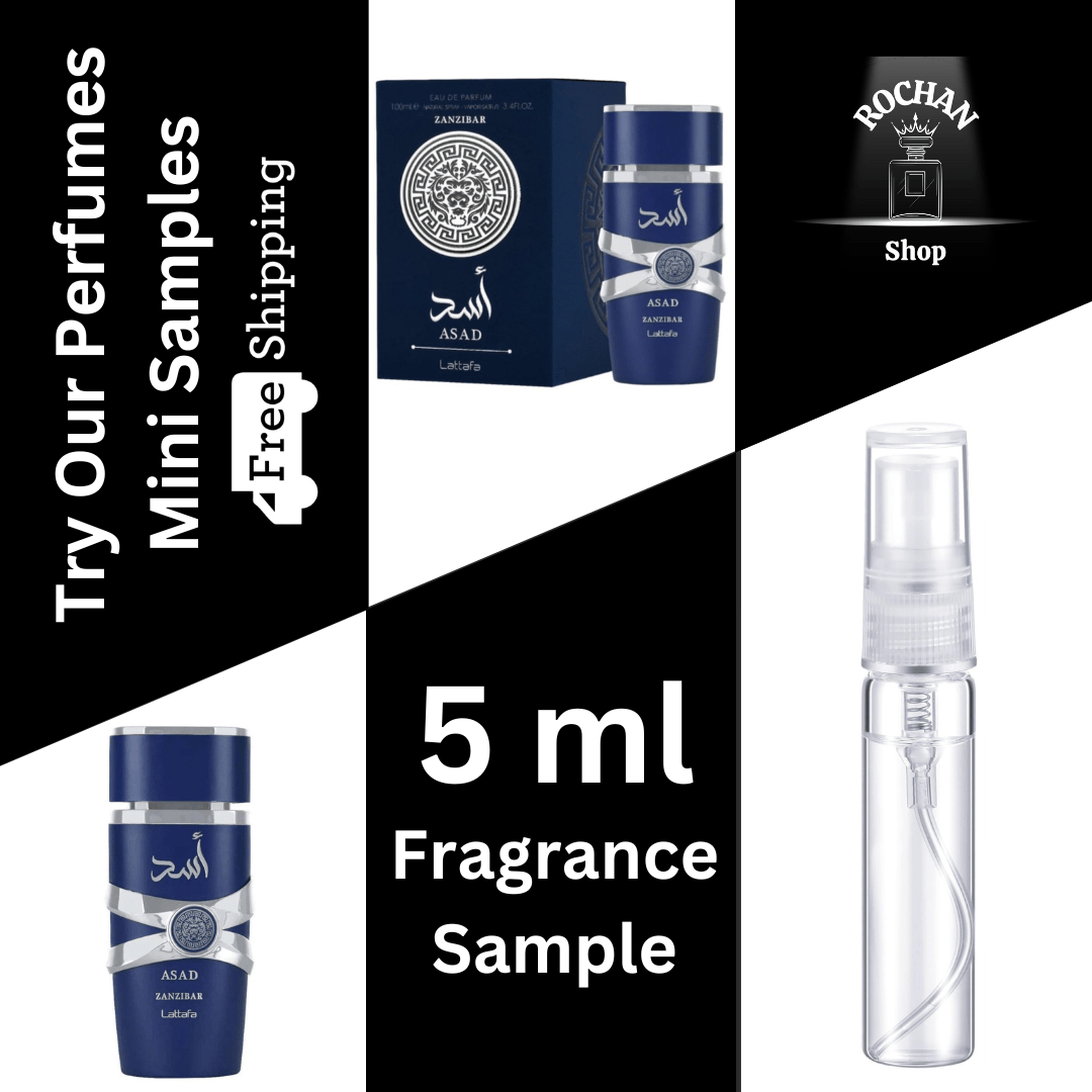Asad Zanzibar By Lattafa Eau De Parfum Spray 5 ml Sample (Men) - Rochan Shop