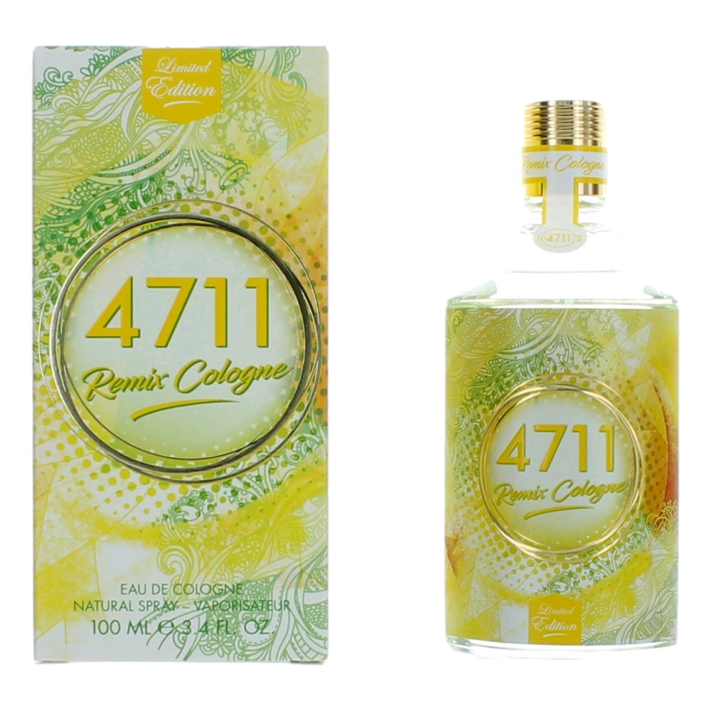 4711 Remix Cologne Lemon By Muelhens, 3.4oz Eau De Cologne Spray For Unisex
