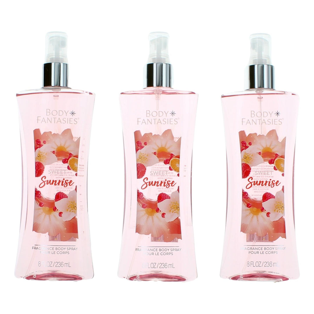 Sweet Sunrise Fantasy By Body Fantasies, 3 Pack 8oz Fragrance Body Spray Women