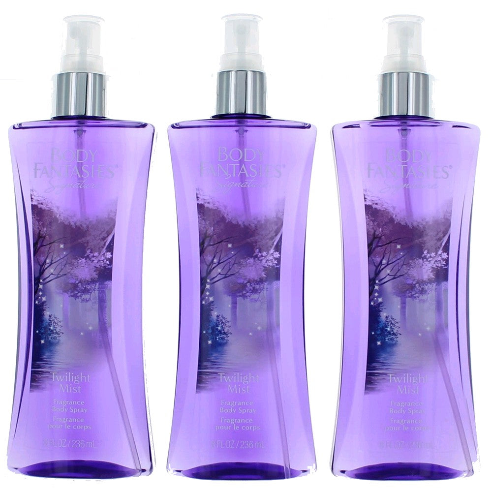 Twilight Mist By Body Fantasies, 3 Pack 8oz Fragrance Body Spray Women