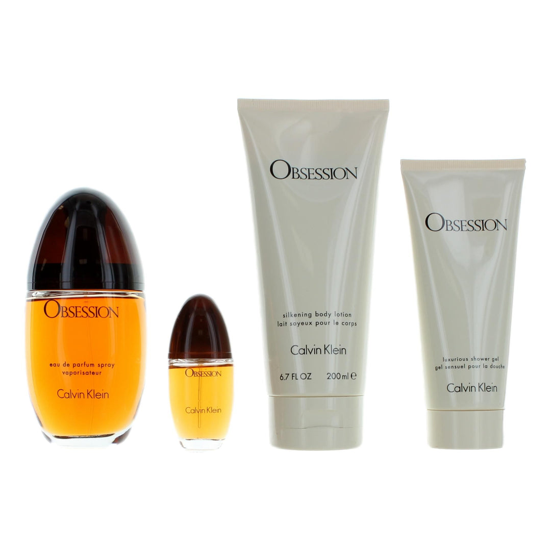 Obsession By Calvin Klein, 4 Piece Gift Set For Women