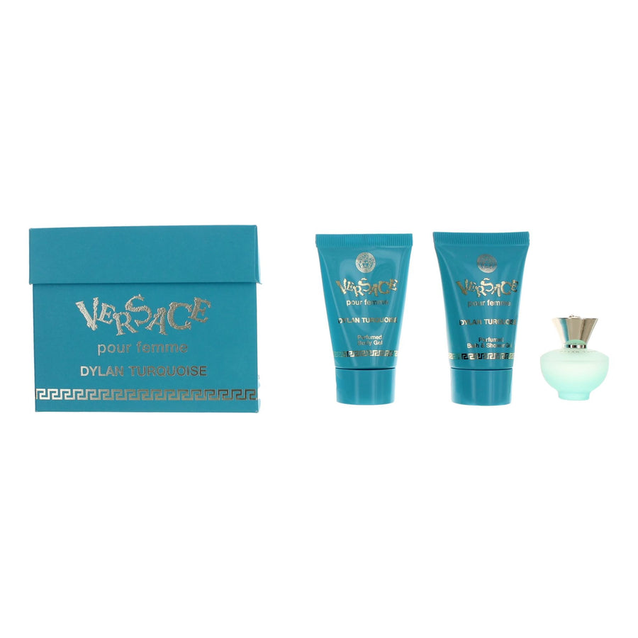 Versace Dylan Turquoise By Versace, 3 Piece Miniature Gift Set Women - Rochan Shop