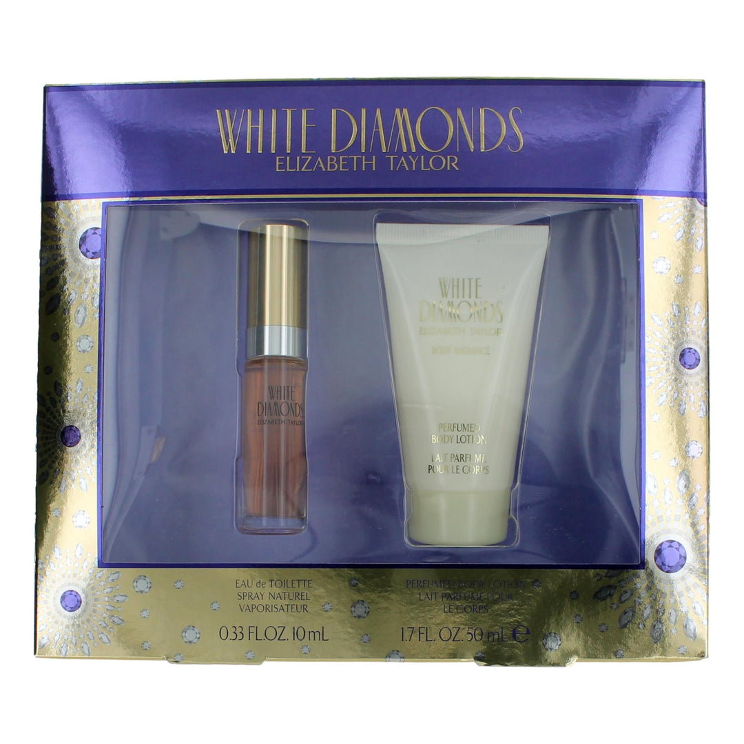 White Diamonds By Elizabeth Taylor, 2 Piece Travel Size Set For Women