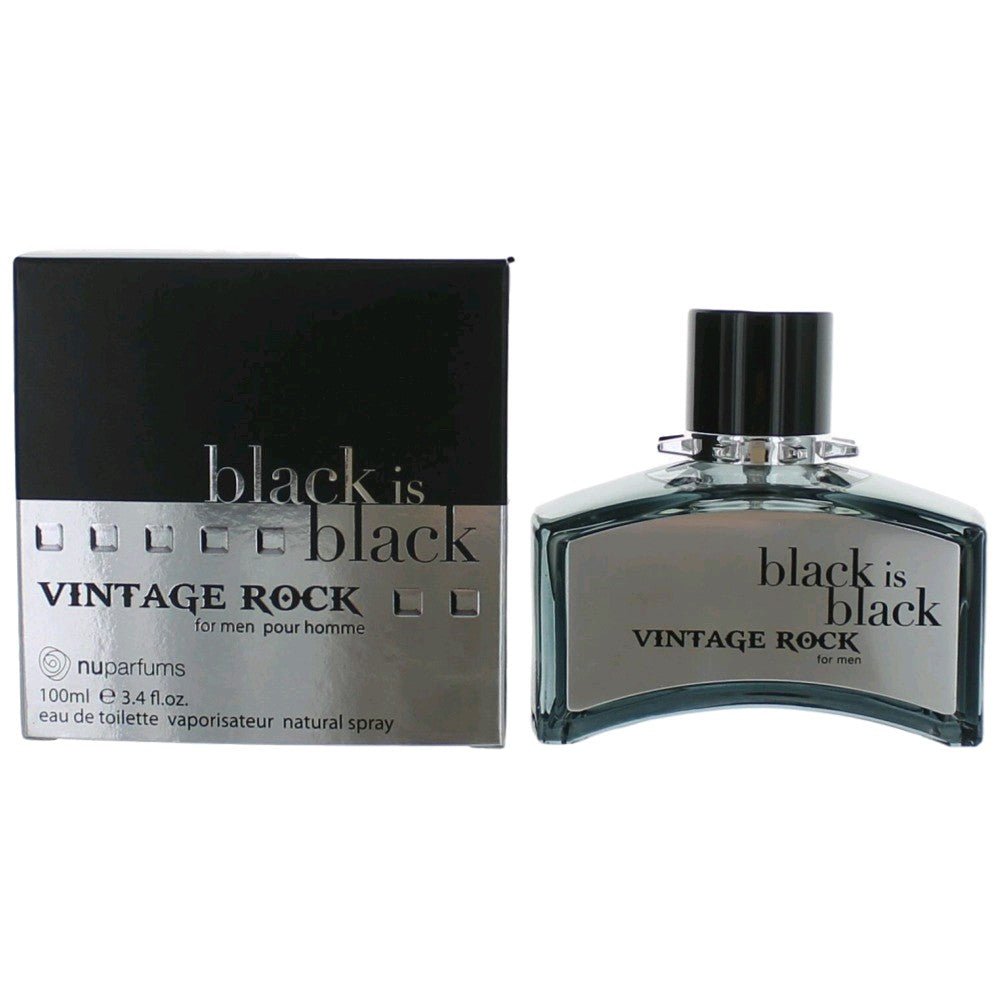 Black Is Black Vintage Rock By Nu Parfumes, 3.3 Oz Edt Spray For Men - Rochan Shop