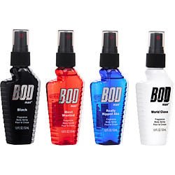 Bod Man Variety By Parfums De Coeur 4 Pak With Black & Most Wanted & Really Ripped Abs & World Class And All Are Fragrance Body Spray 1.8 Oz (Men) - Rochan Shop