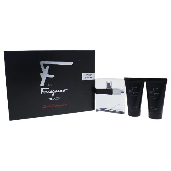 F By Ferragamo Pour Homme Black 3 Piece Gift Set Salvatore Ferragamo Men's Gift Sets - Rochan Shop