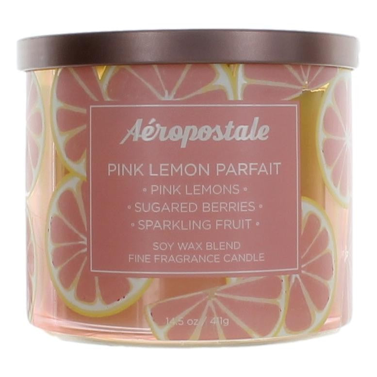 Aeropostale 14.5 Oz Soy Wax Blend 3 Wick Candle Pink Lemon Parfait