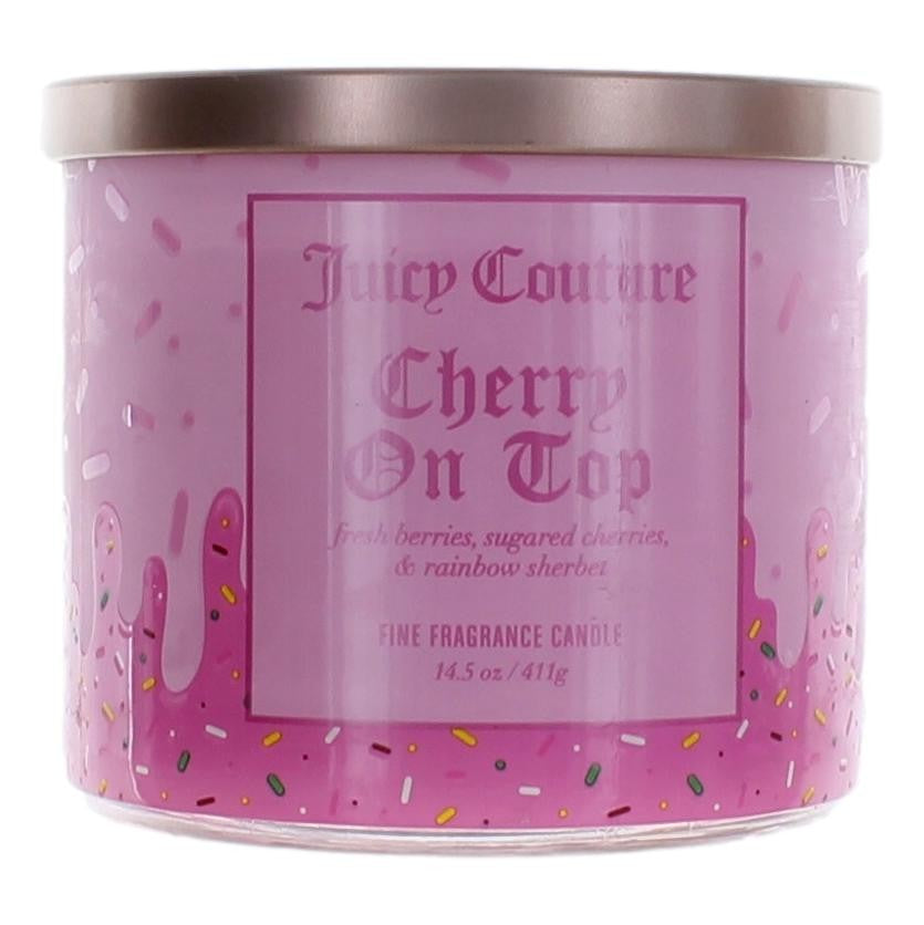 Juicy Couture 14.5 Oz Soy Wax Blend 3 Wick Candle Cherry On Top