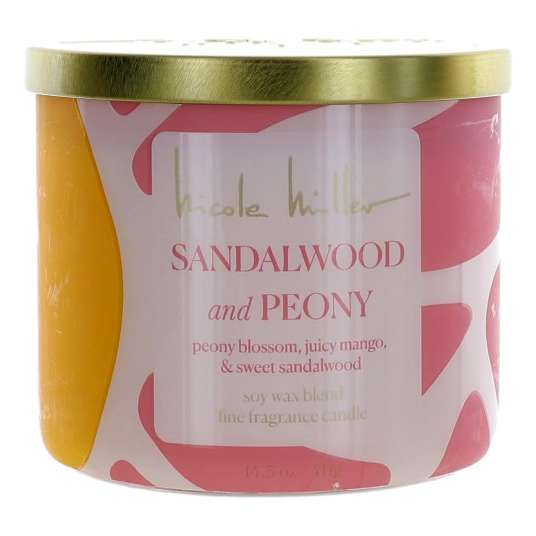 Nicole Miller 14.5oz Soy Wax Blend 3 Wick Candle Sandalwood And Peony