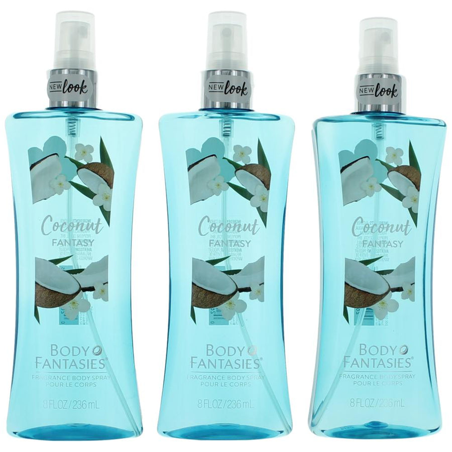 Coconut Fantasy By Body Fantasies, 3 X 8 Oz Fragrance Body Spray Women - Rochan Shop