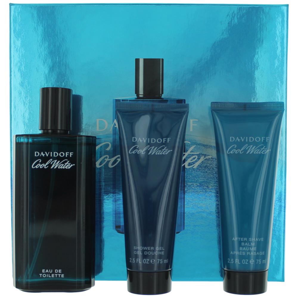 Cool Water By Davidoff, 3 Piece Gift Set For Men - Rochan Shop