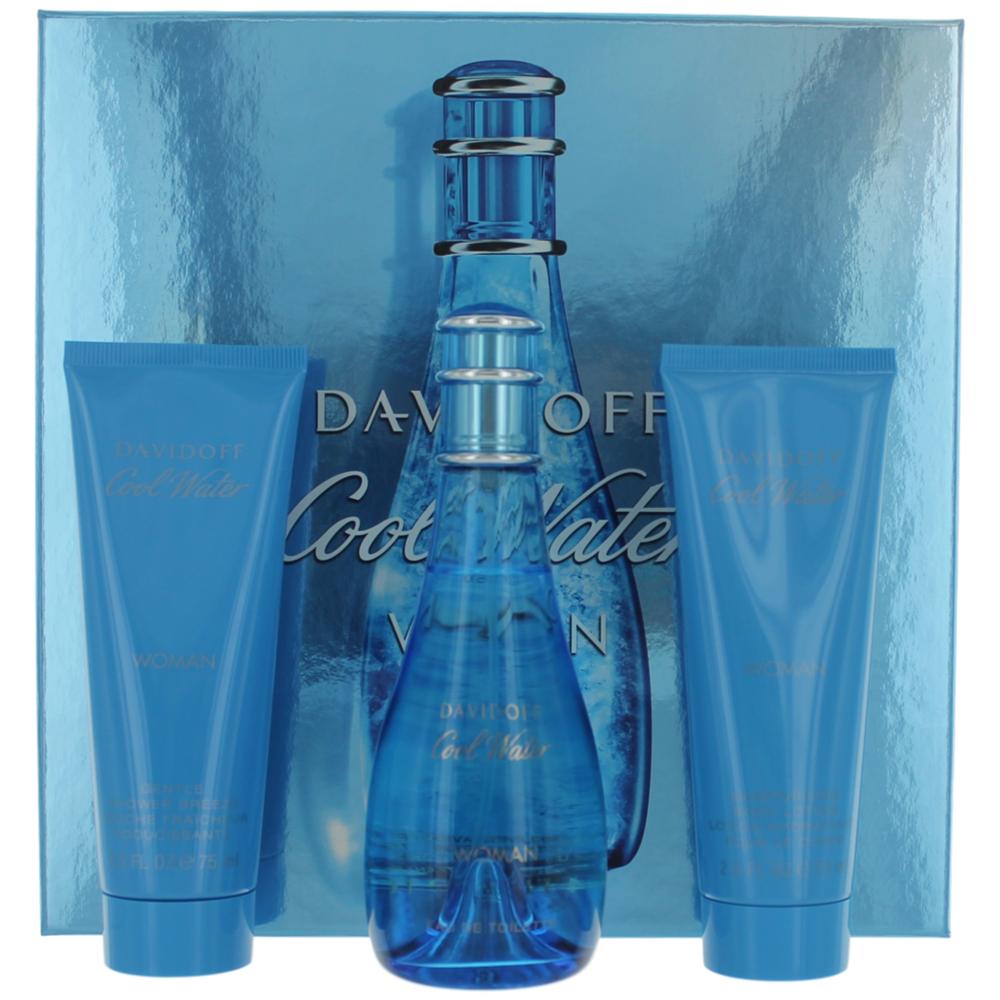 Cool Water By Davidoff, 3 Piece Gift Set For Women - Rochan Shop