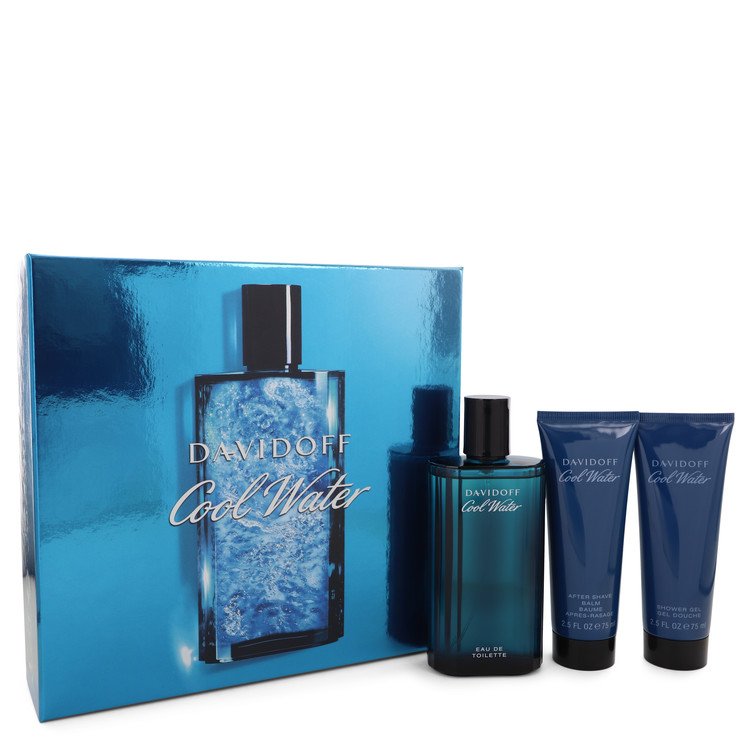 Cool Water By Davidoff Gift Set 4.2 Oz Eau De Toilette Spray + 2.5 Oz After Shave Balm + 2.5 Oz Shower Gel (Men) - Rochan Shop