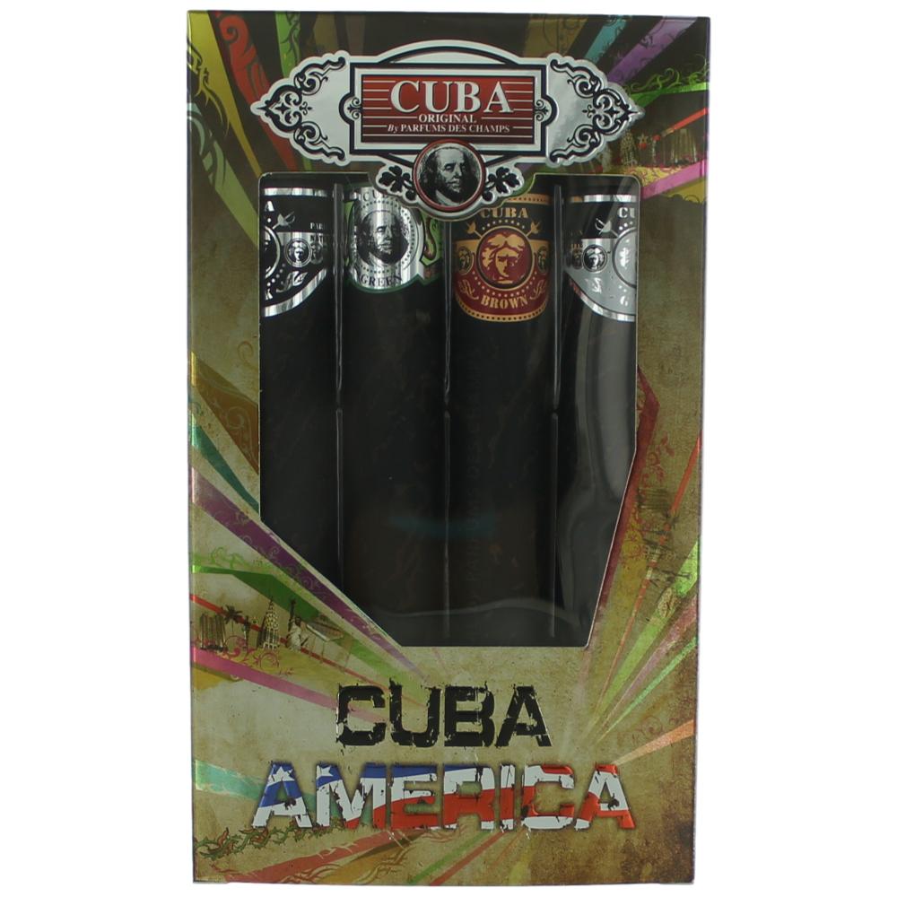 Cuba America By Cuba, 4 Piece Gift Set Men With Black, Grey, Green & Brown - Rochan Shop