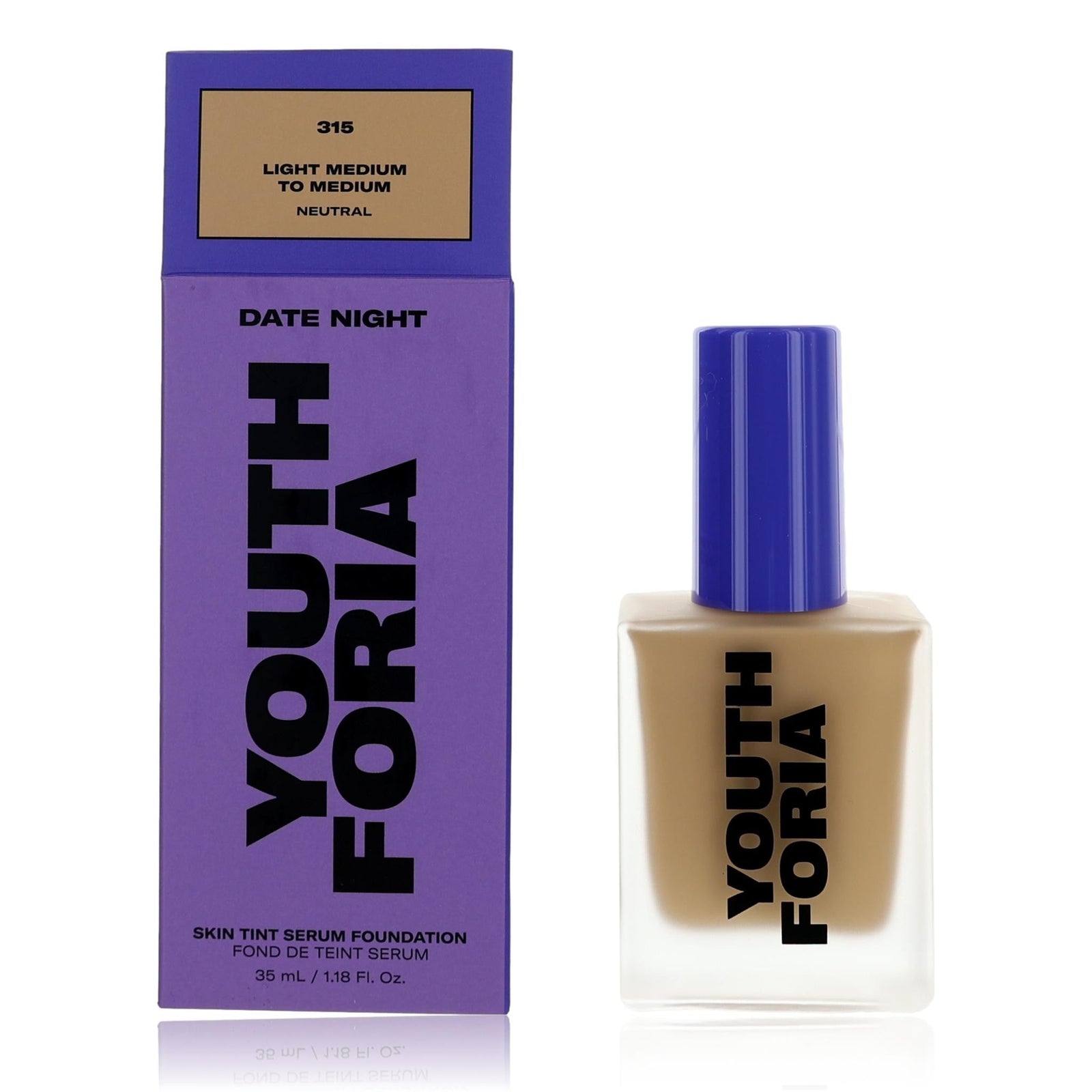 Date Night By Youthforia, 1.18 Oz Skin Tint Serum Foundation 315 Light Medium To Medium - Rochan Shop