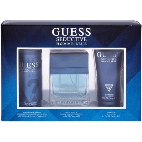 Guess Seductive Homme Blue 3 Piece Gift Set Guess Men's Gift Sets - Rochan Shop